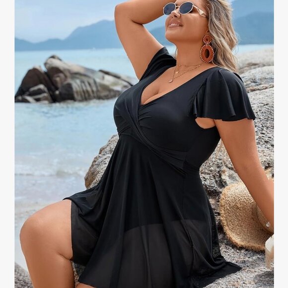 Women's Plus Size Bathing Suit One Piece Tummy Control Swimsuits - Picture 2 of 6